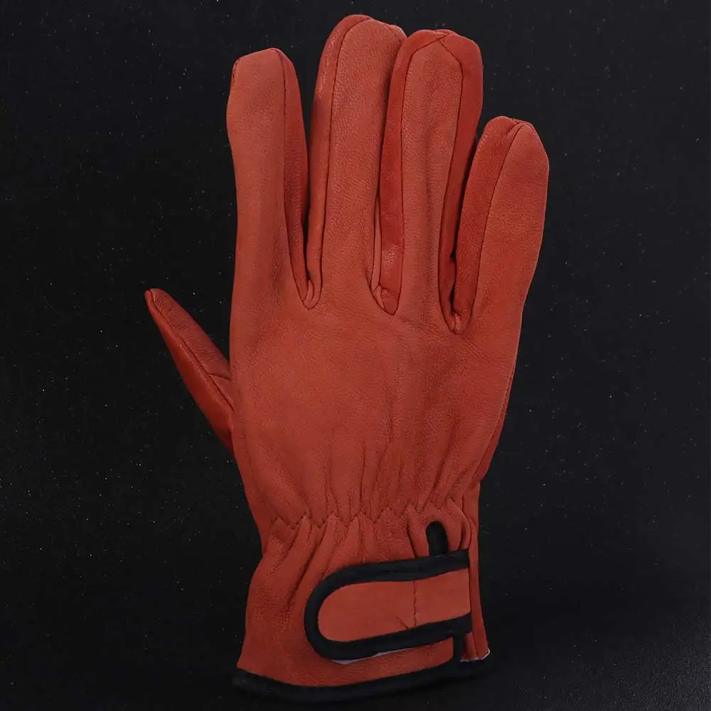 快適な園芸安全手袋柔軟なフルフィンガーレザー作業手袋耐久性のあるヴィンテージ屋外作業手袋倉庫