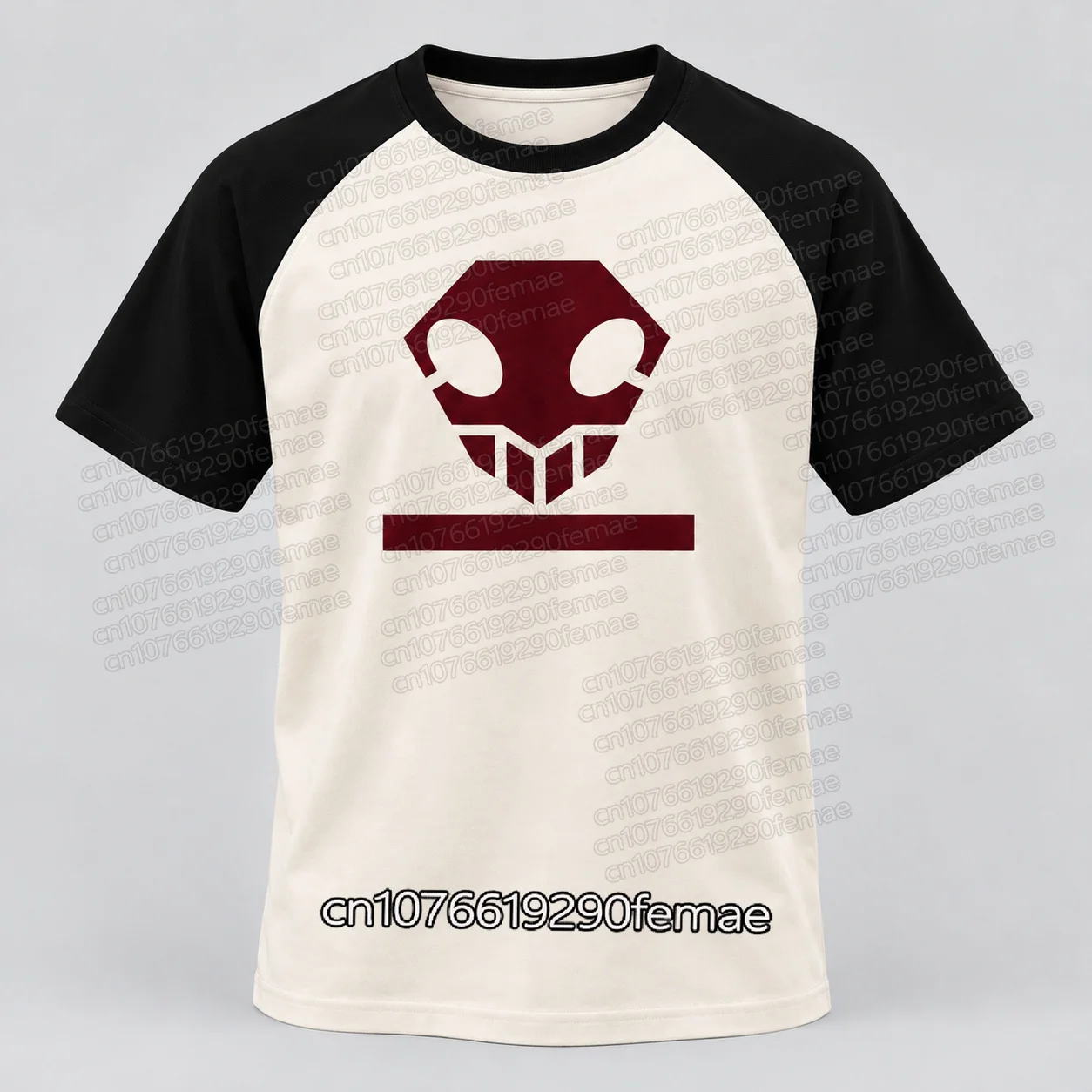 BLEACH Anime Ichigo Kurosaki Skull Print Raglan T-Shirt Kids Cosplay Short Sleeve Crew Neck Vintage Casual Streetwear Tee Tops