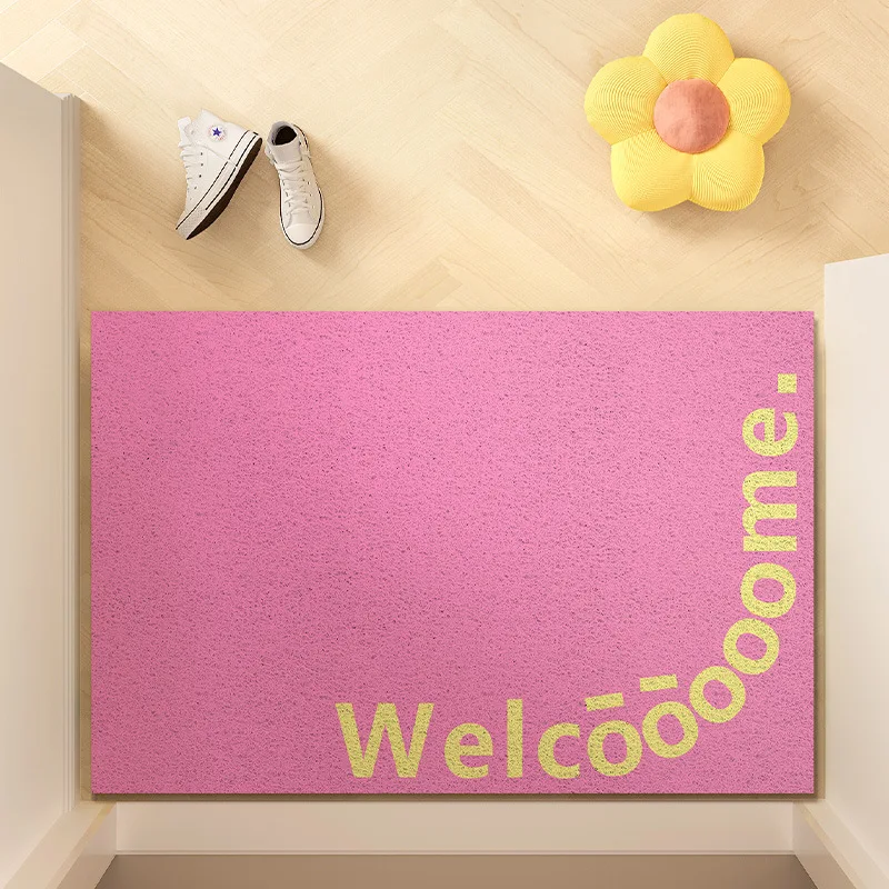 

Cute Smiley Face Door Floor Mat PVC Wire Loop Foot Mat Door Mat Porch Change Insole Carpet Rubbing Dust Dust Non-Slip Mat