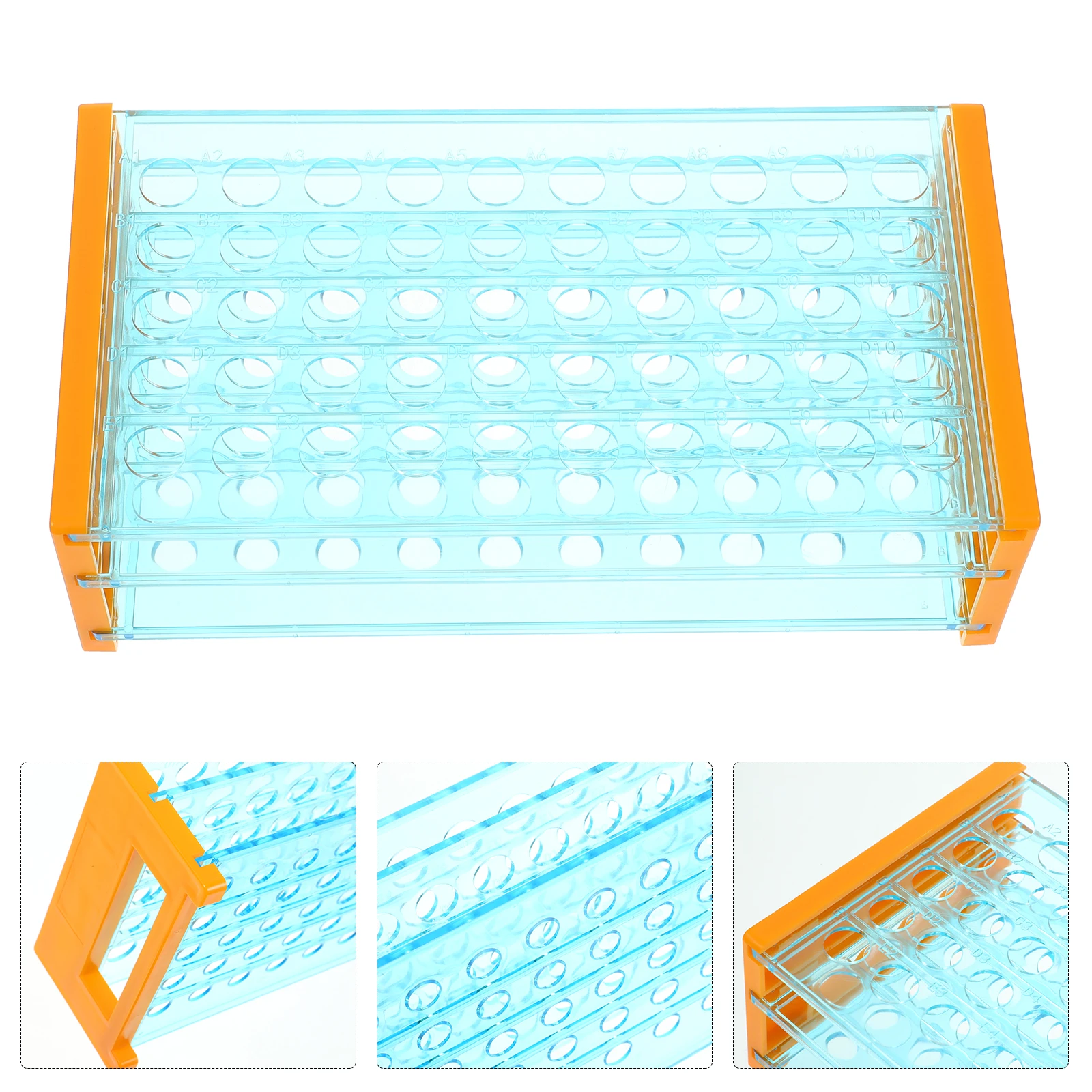 

Test Tube Rack Lab Racks Stand Holder Tubes Plastic for Digestion Instrument Organizer Vial
