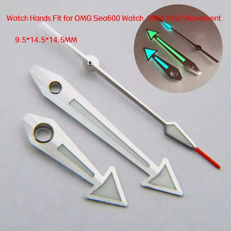 

Watch Hands 14.5mm 2824 2892 Movement Green Blue Luminous Watch Pointer Fits for Omega Sea-master 600 Watch