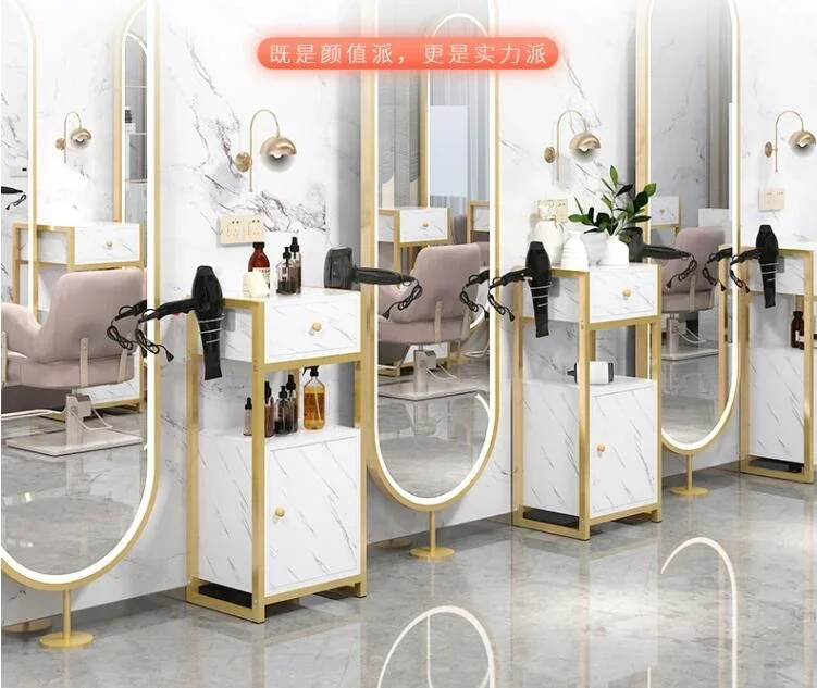 Online celebrity hairdressing tool car beauty salon mirror rack mobile small cabinet barber shop tool cabinet hair salon special