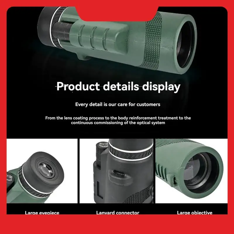 NEW-Monoscope 8 Times Mirror 8 Times Magnification Outdoor Equipment Hand-Held Monocular Glasses