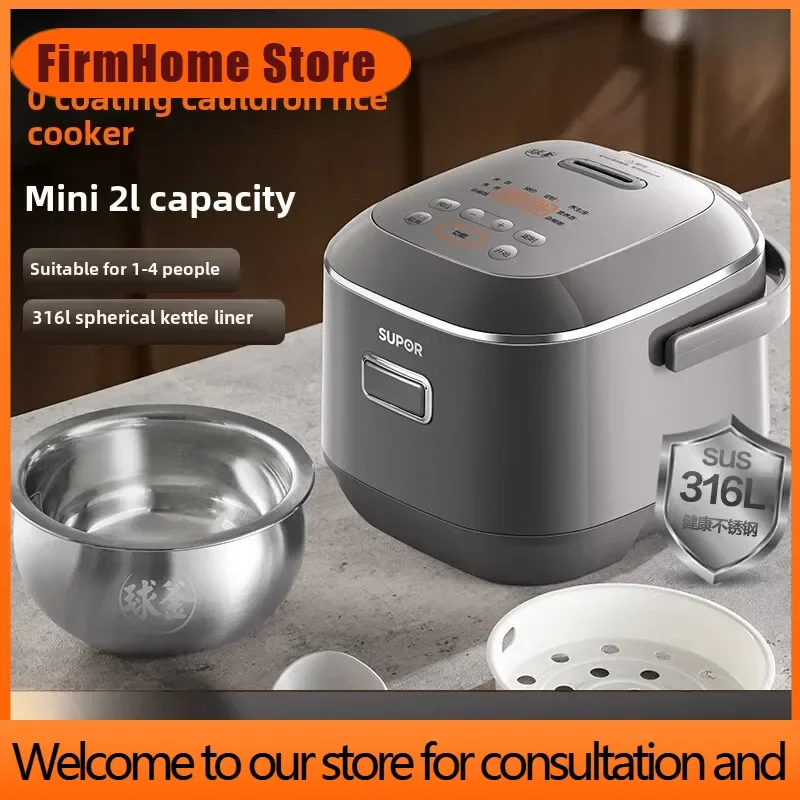 FirmHome StoreUncoated Rice Cooker Household New Mini Small 2 Liter 0 Coated Stainless Steel Ball Kettle Rice Cooker