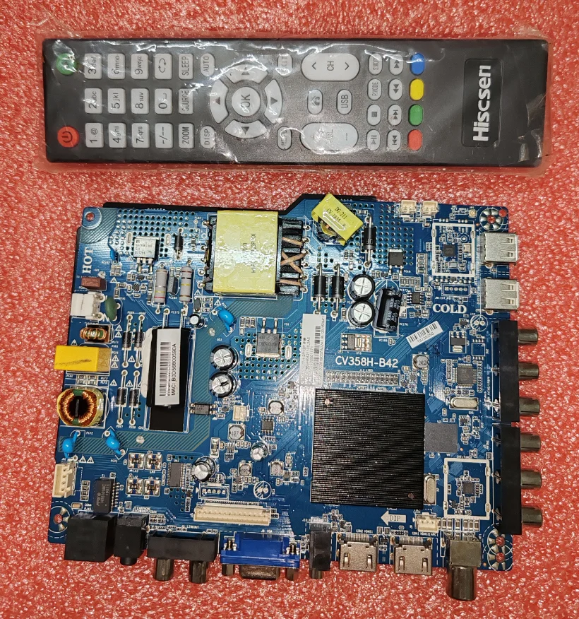 CV358H-B42 Three in one TV motherboard, physical photo, tested well, 65--100v 450ma for Android 8.0 1920x1080 1g DDR+8G EMMC