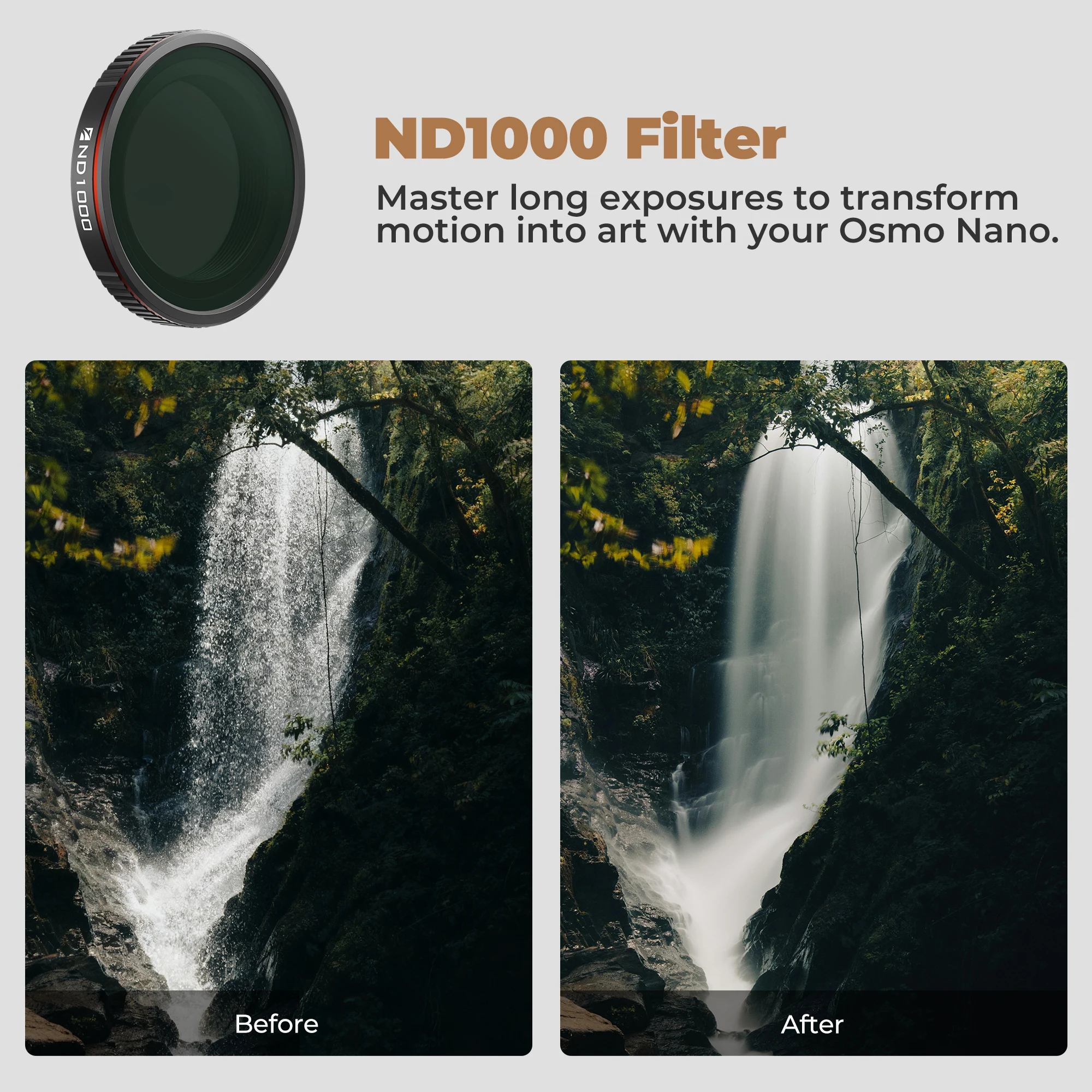 Freewell Einzelkamera-Filter für DJI Osmo Nano Kameras, mit CPL, LPR, ND1000 und Black Glow Mist 1/4 Filterzubehör – Detail 1