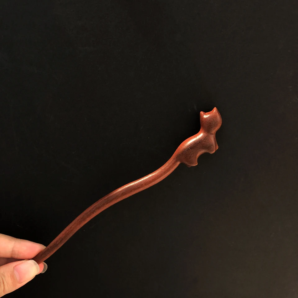 Muylinda Simple Wood  Hair Stick Chinese Style Vintage Hairpins Cat Lobster Hair Pin Jewerly Accessories