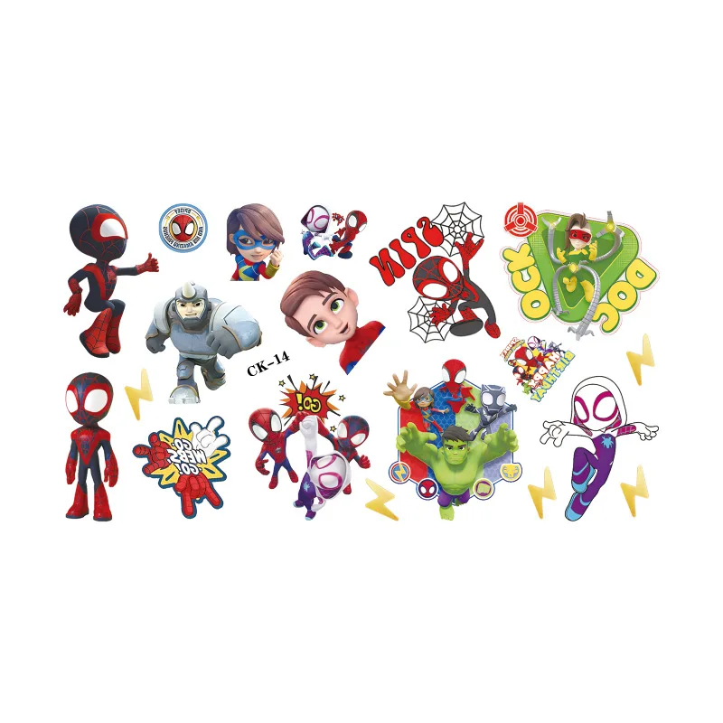 6 Stuks Spiderman En Zijn Geweldige Vrienden Stickers Waterdichte Leuke Anime Sticker Verjaardagsfeestje Benodigdheden Decoratie Kids Cadeau