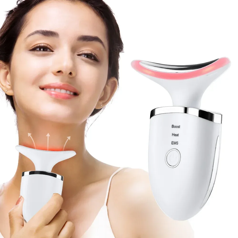 

New Color Light Neck Beauty Instrument EMS Micro Current Face Neck Massage Beauty Instrument Vibration Import Massage Instrument