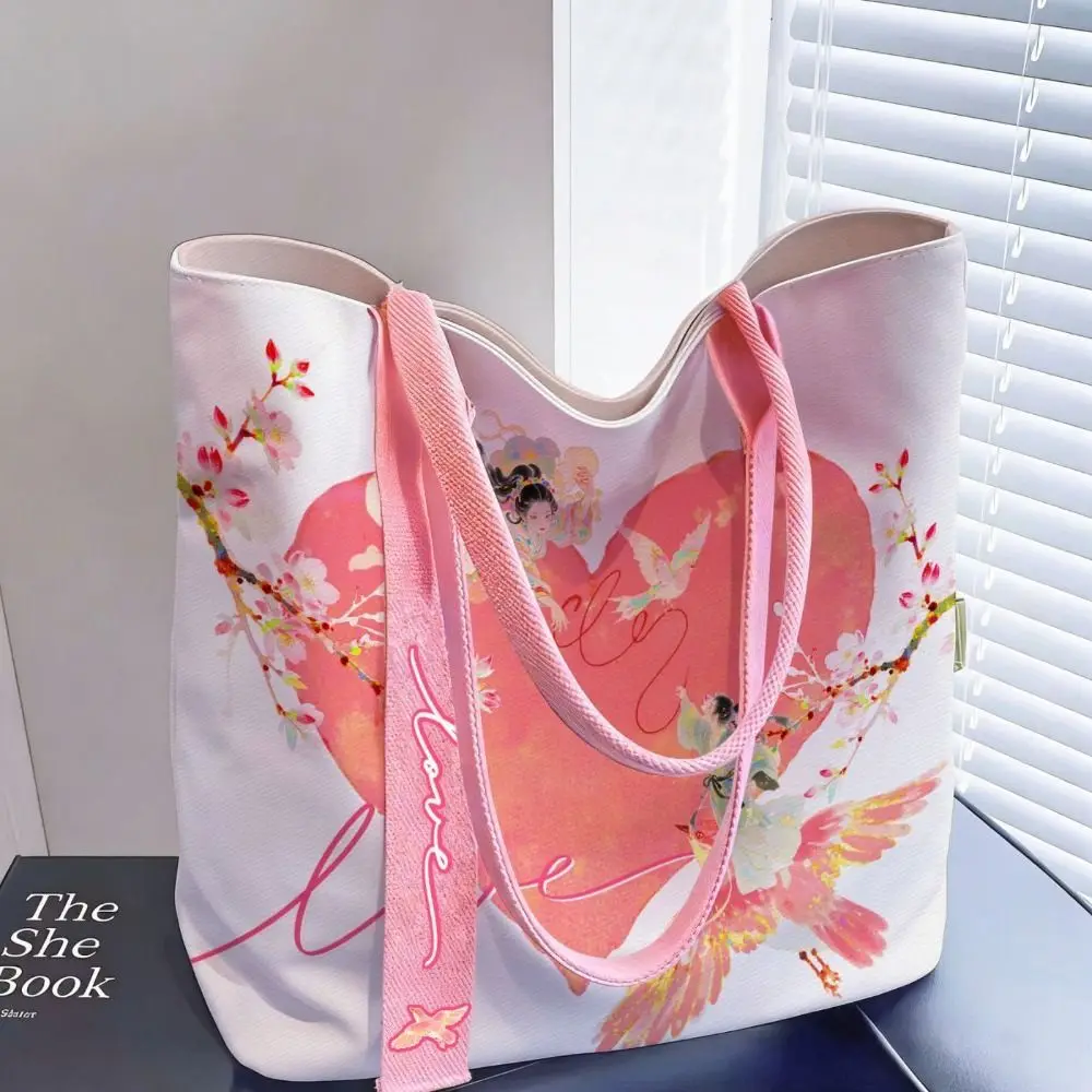 Durable Floral Print Canvas Bag Tote Bag Shoulder Bag Women's Accessories