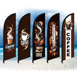 COFFEE shop Feather Flag Only Swooper Without Pole Beach Flag Tea Custom Outdoor Advertising Decoration Banner