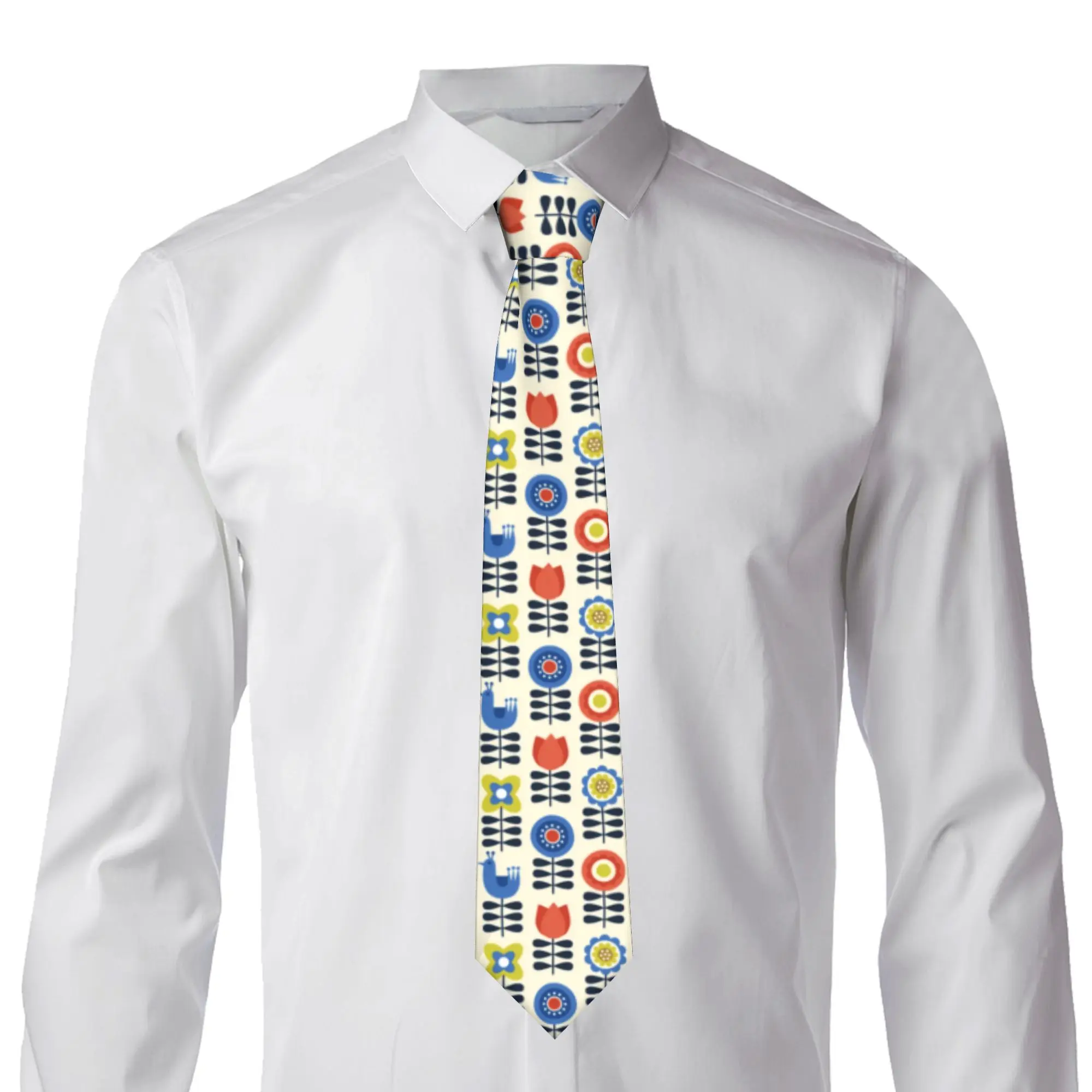 Flowers Orla Kiely Vintage Tie Mens Formal Silk Abstract Scandinavian Necktie for Office