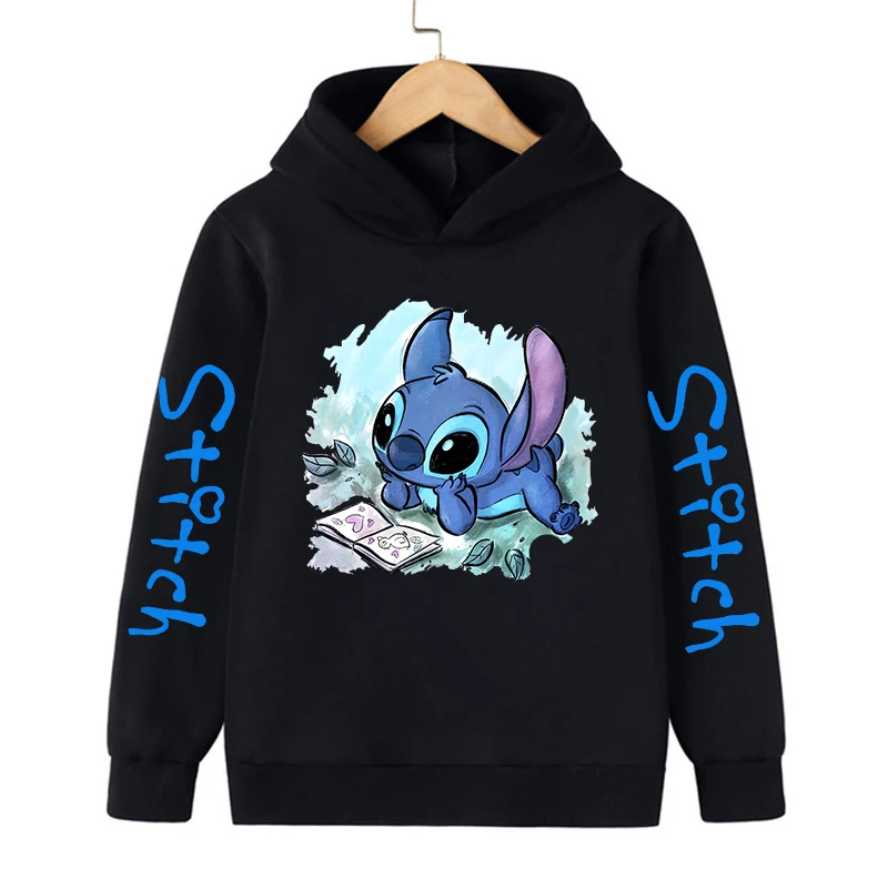 90s Clothes Disney Stitch Hoodie Children Cartoon Kid Girl Boy Lilo and Stitch Sweatshirt Hoody Baby Casual Top