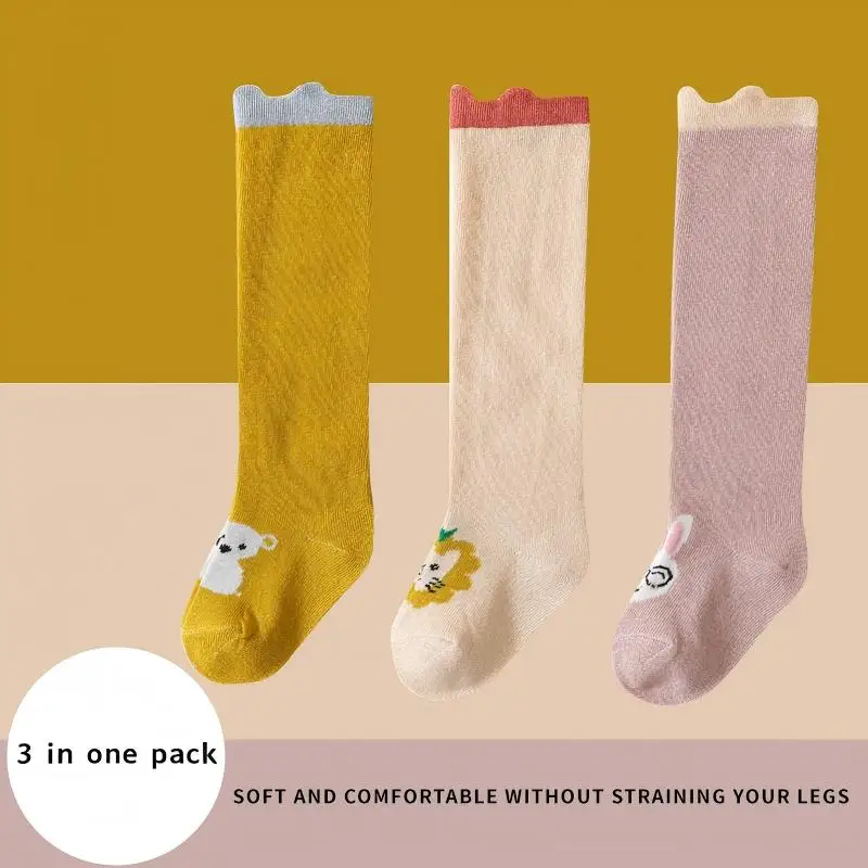

Cotton Solid Baby Newborn Kids Long Socks Cartoon Rabbits Threaded design Comfortable Soft Cute Sockings for Baby Boys Girls