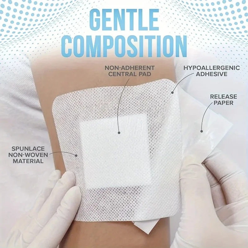 Aid Bandage Large Wound First Aid health 6*7cm 50pcs Large Size Hypoallergenic Non-woven Medical Adhesive Wound Dressing Band