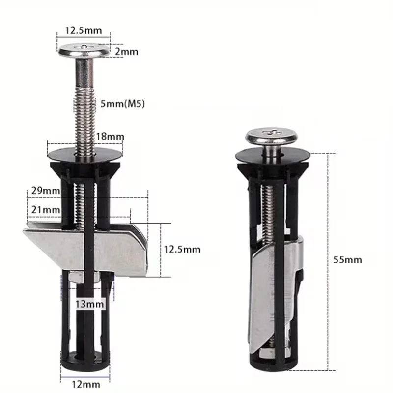2/10Pcs Heavy Duty Toilet Seat Fastener Bolt Kit Stainless Steel Toilet Tank Bolt Hinge Screw Retractable Toilet Cover Bolt Kit