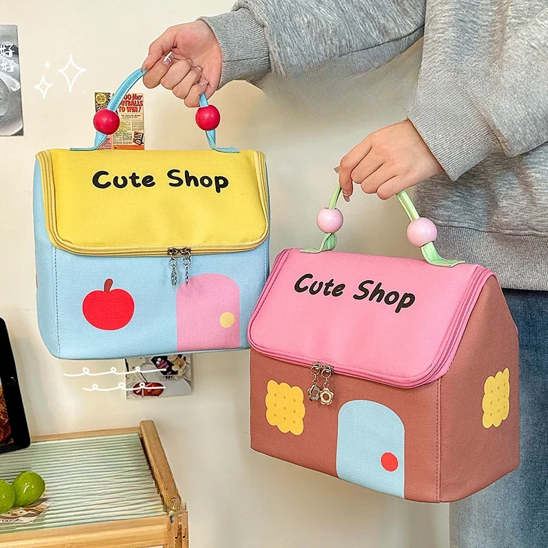 Colorful House Shaped Makeup Storage Bags for Women Large Capacity Bathroom Organization Creative Cosmetic Bag Wholesales 2025