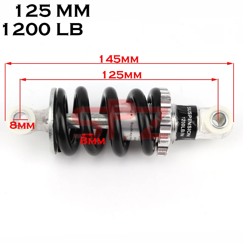 

125mm 1200lb Bike Spring Shocks Absorber Suspension Damper Bike Bicycle Mtb Dh Rear Shock Cycling Parts