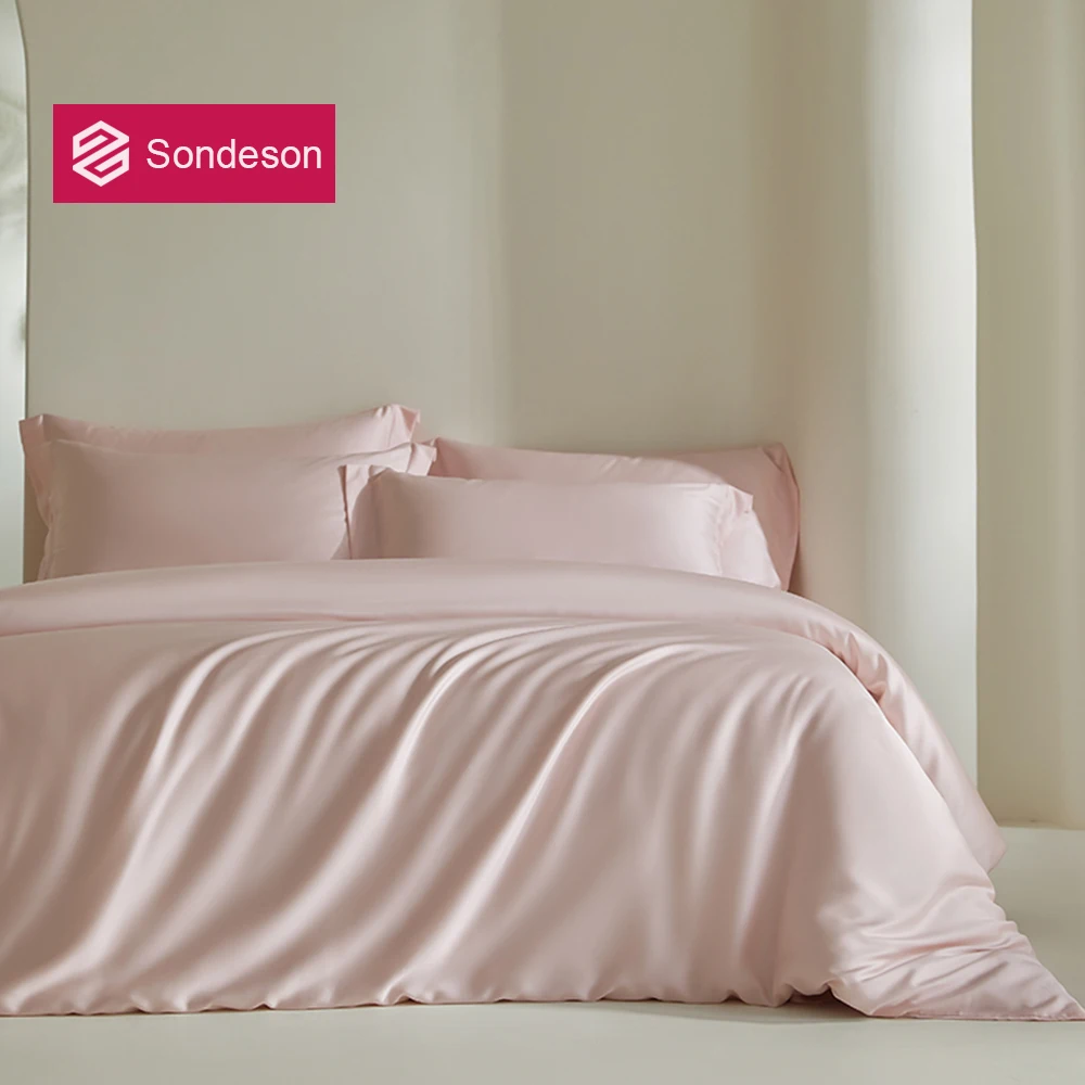 

Sondeson Pink Pure 100% Silk Bedding Set Healthy Skin Beauty Queen King Duvet Cover Flat Sheet Pillowcase Bed Linen For Sleep