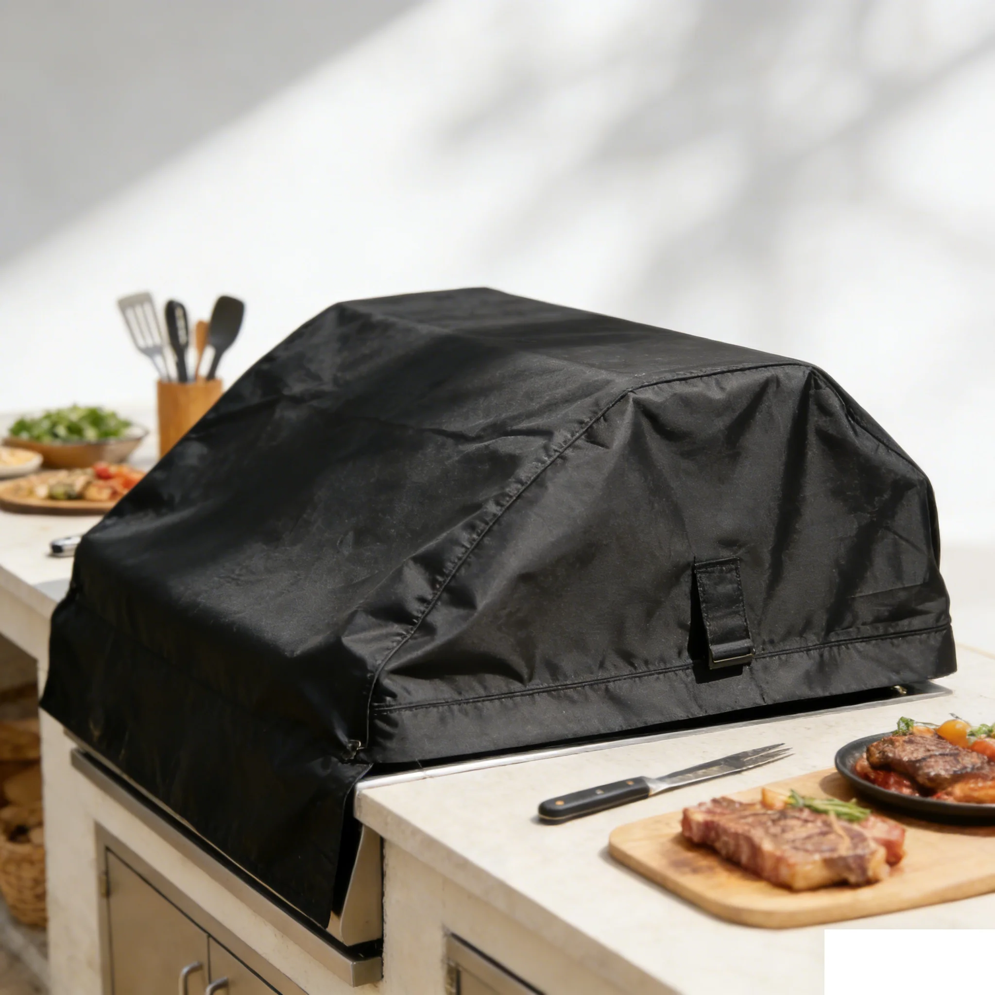 

1pc 210D Oxford Built-in BBQ Grill Top Cover for Wolf Built-in 42/36" Grill Twin Eagles Alfresco Lynx Outdoor Barbecue Hood