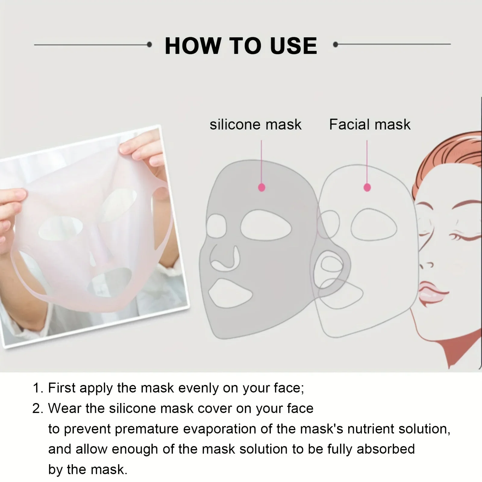 1pc Silikon Gesicht Maske Halter Wiederverwendbare 3D Feuchtigkeitsspendende Gesichts Maske Abdeckung Transparente Verpackung Blatt Masken Schönheit Hautpflege Werkzeug