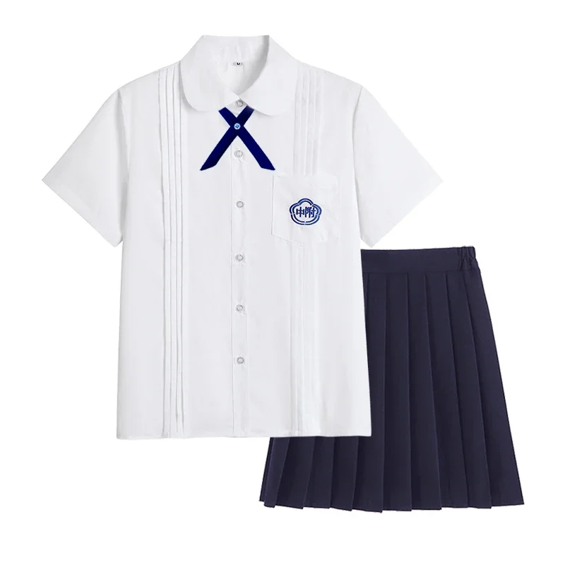 Uniforme asiatica studente di scuola superiore cinese Taiwan School Sailor Jk Seifuku XS-3XL uniformi da ragazza Set gonne a pieghe blu Navy giapponese