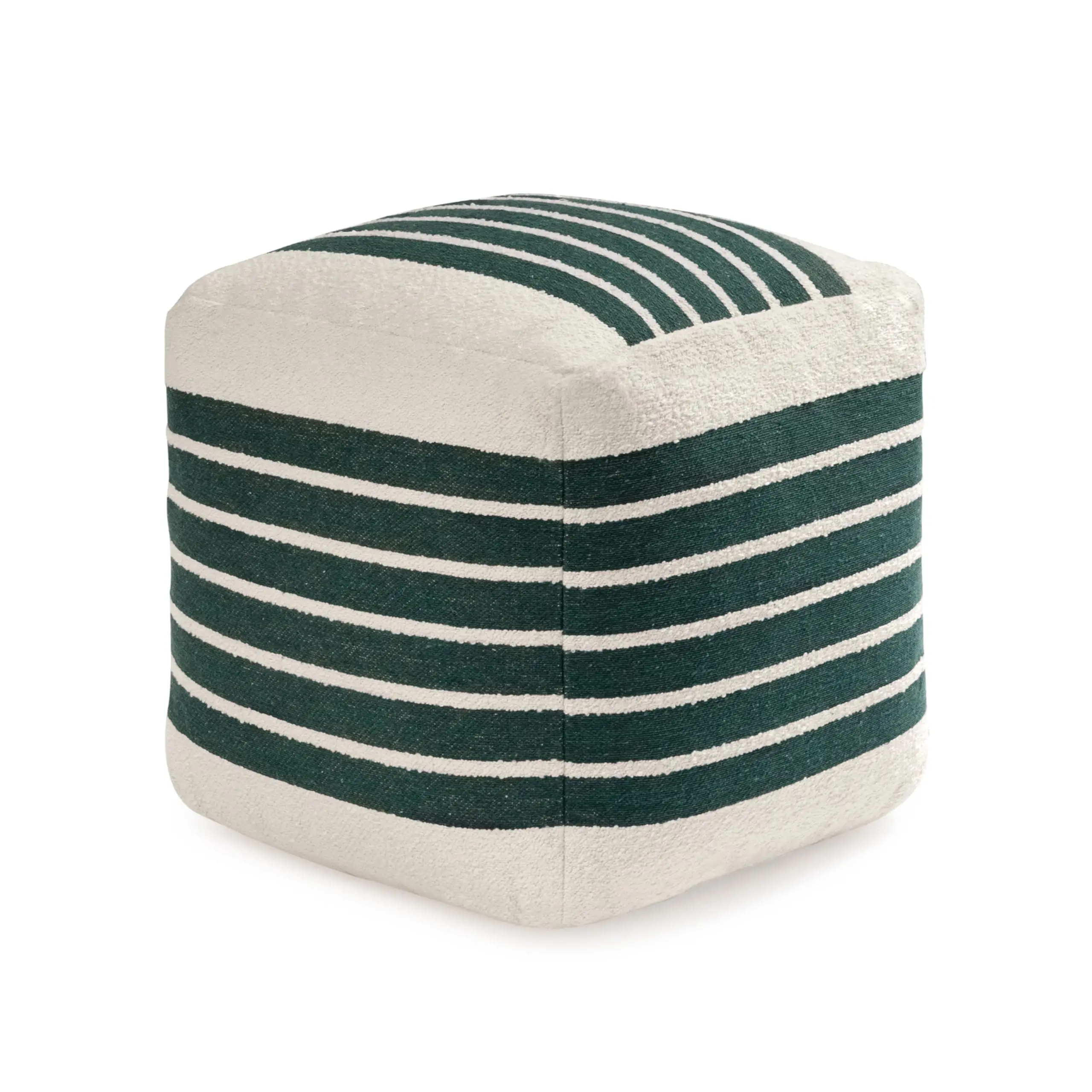 

Handmade Striped Pouf Ottoman Foot Rest Comfortable Floor Seating for Living Room Bedroom Home Decor
