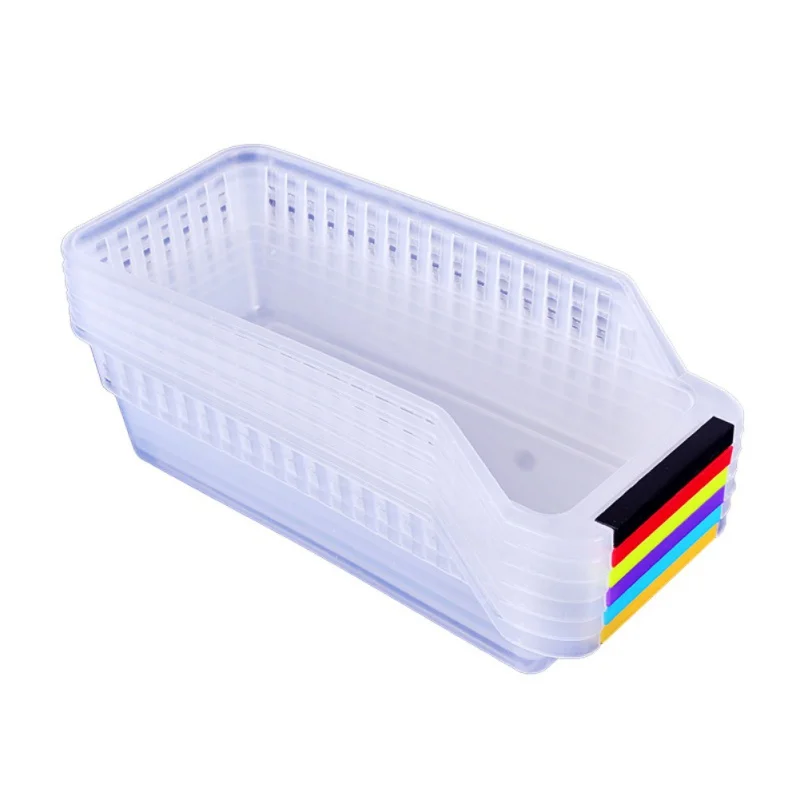 Multipurpose Freezer Storage Bins Plastic Refrigerator Organizer Bins for Fridge Drawer Organizer Kitchen Fruit Tray Container