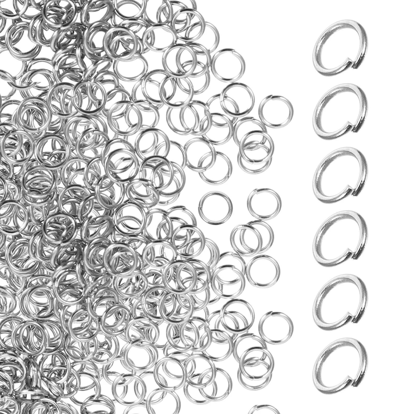 800Pcs Stainless Steel Jump Rings 4Mm Open Connectors Jewelry Findings for Necklace Layering Earrings Keychains