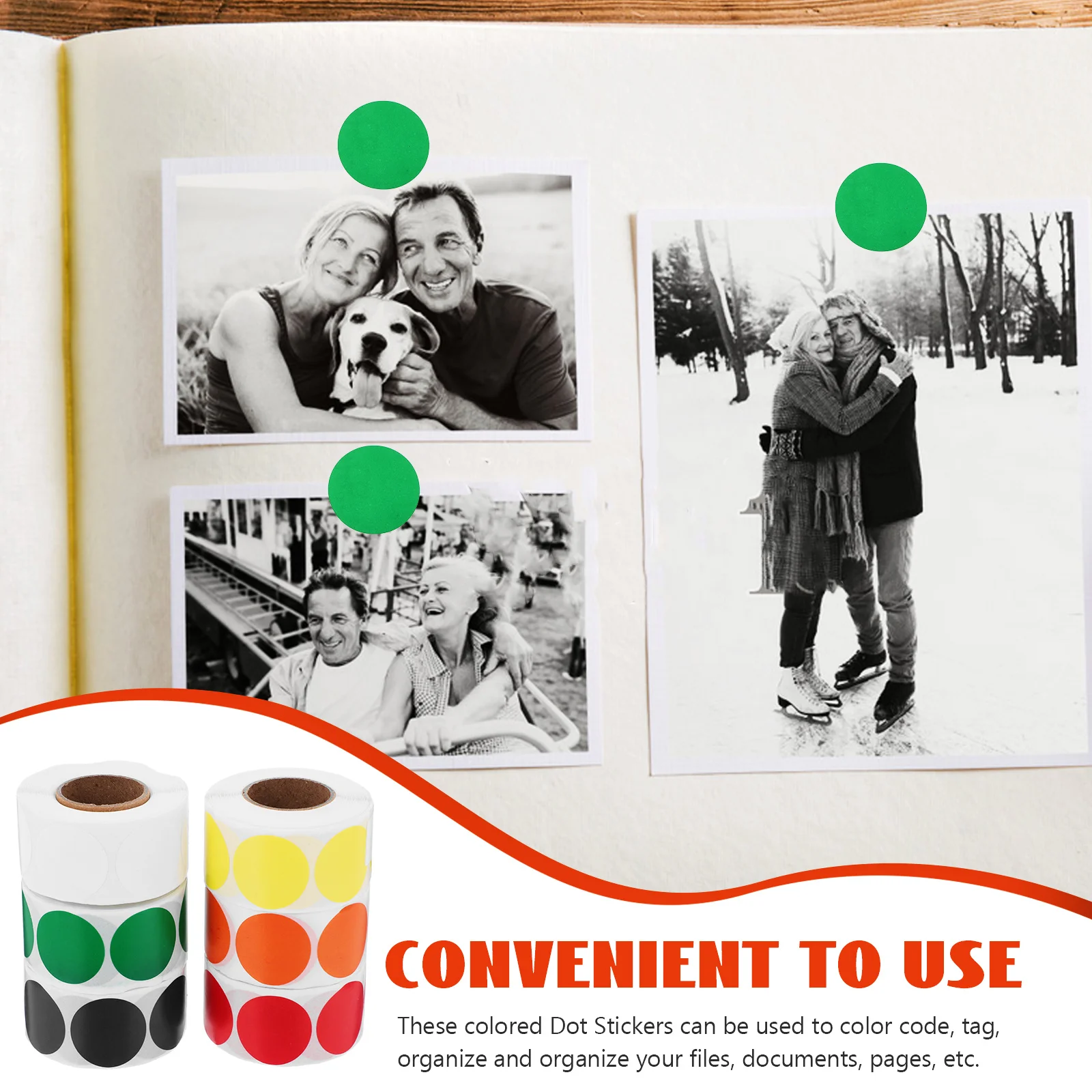 6 لفات من ملصقات النقاط المزخرفة، ملصقات دائرية ملونة ذاتية اللصق لوضع العلامات على تصنيف ترميز الألوان