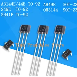 100% NEW 50PCS A3144E 44E 3144  TO-92 49E S49E SH41F AH49E OH3144 41F SOT-23 Hall Effect Sensor Transistor new original