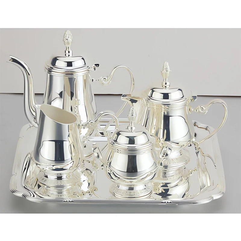 أدوات مائدة المطاعم، مرآة أنيقة، طقم شاي من الفولاذ المقاوم للصدأ المصقول #2