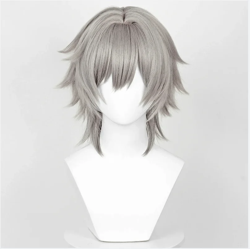 Game Honkai: Star Rail Trailblazer Caelus Stelle Cosplay Wigs with Bangs Synthetic Long Short Straight Gray Hair Wig for Party