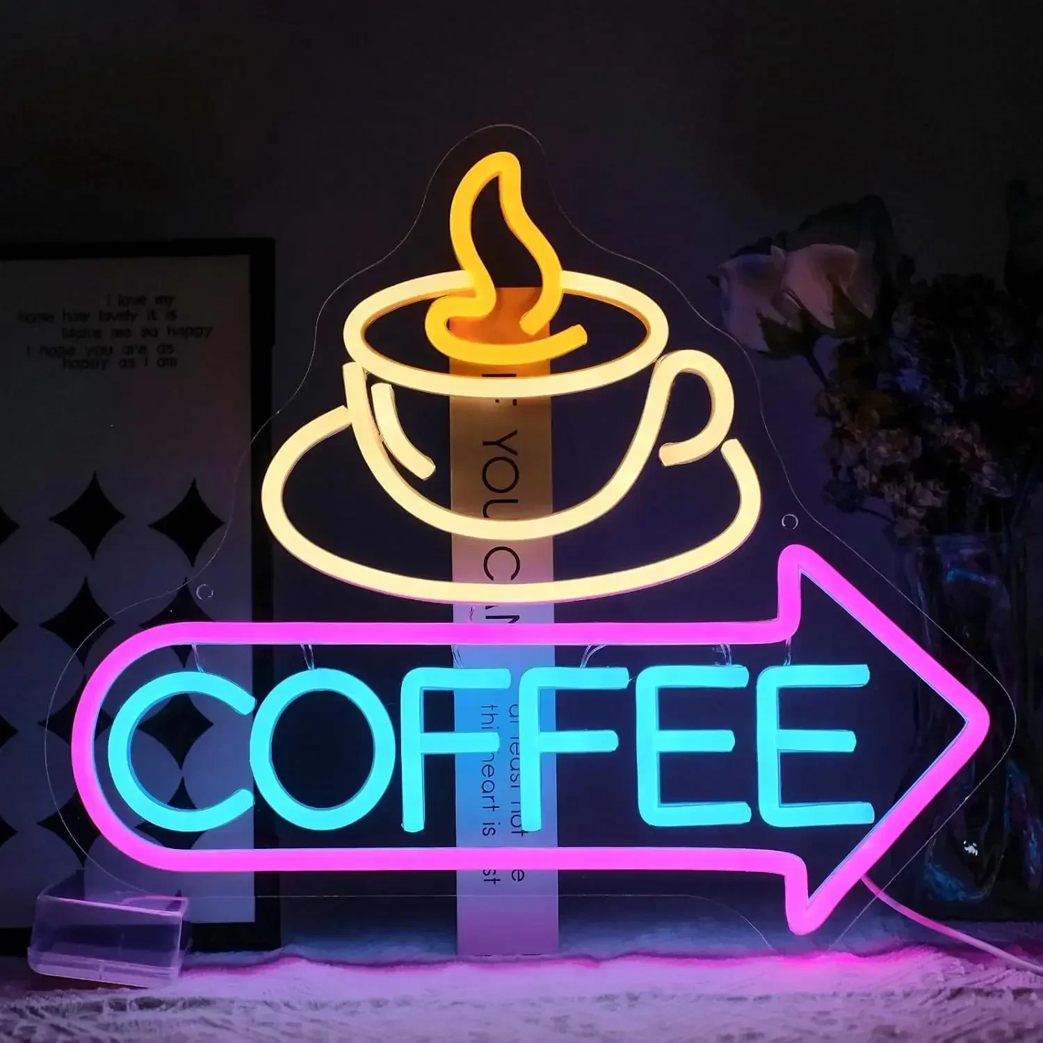 Coffee Neon Sign Business LED Neon Light USB Powered Wall Hanging Lamp for Cafe Shop Restaurant Bar Home Decoration Gift
