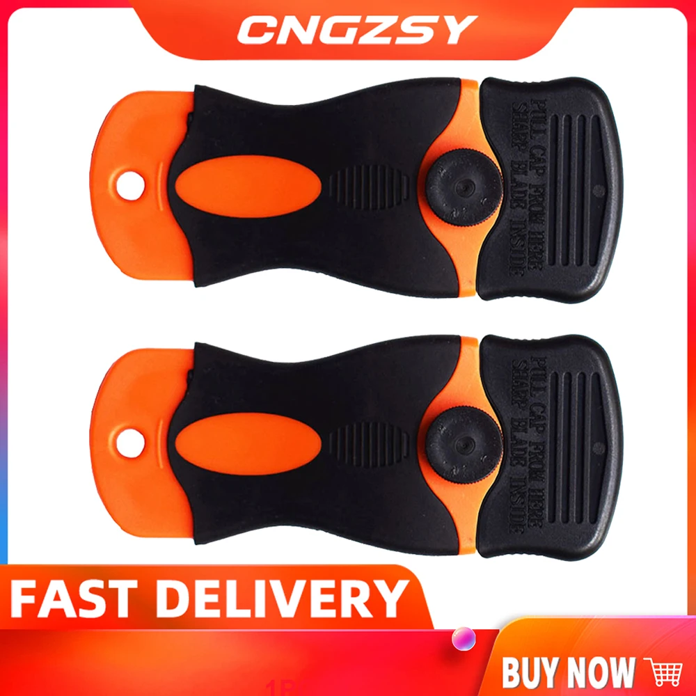 CNGZSY 2pcs Razor Scrapers Sticker Squeegee with Plastic Steel Blade Auto Old Film Glue Clean Knife Car Wrap Styling Tool E12