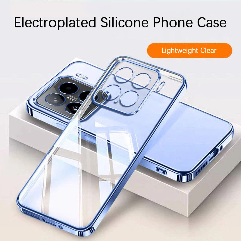 Hochwertige Dünne Handyhülle für Xiaomi 15 15T Pro Ultra 15Pro 15Ultra 15TPro 5G Transparente Galvanisierte Silikon Weiche Original Rückseiten-Abdeckung