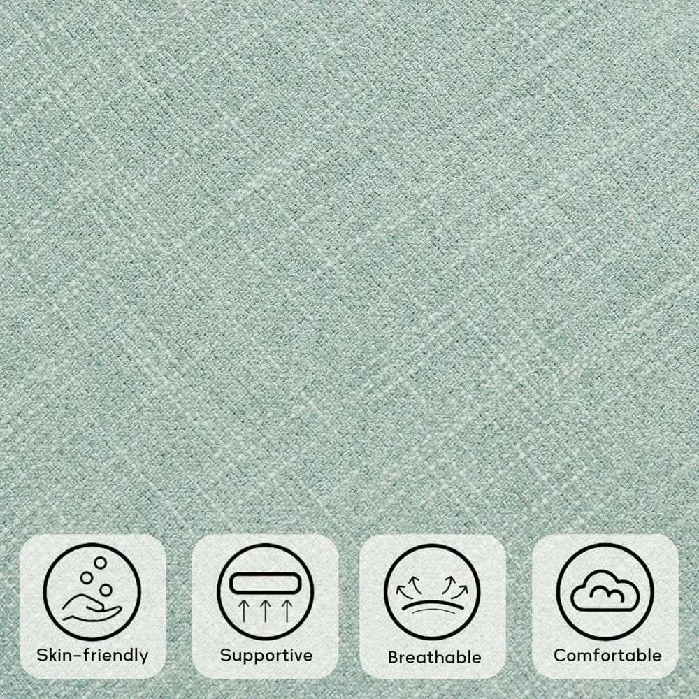 مقعد عثماني من القماش المنجد مع وسادة للمدخل والمطبخ وغرفة النوم - حل تخزين الرف الخشبي الصلب