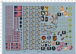 1/35 helmet All Size USA flag brassard collar badge Model Kit Water Slide Decal