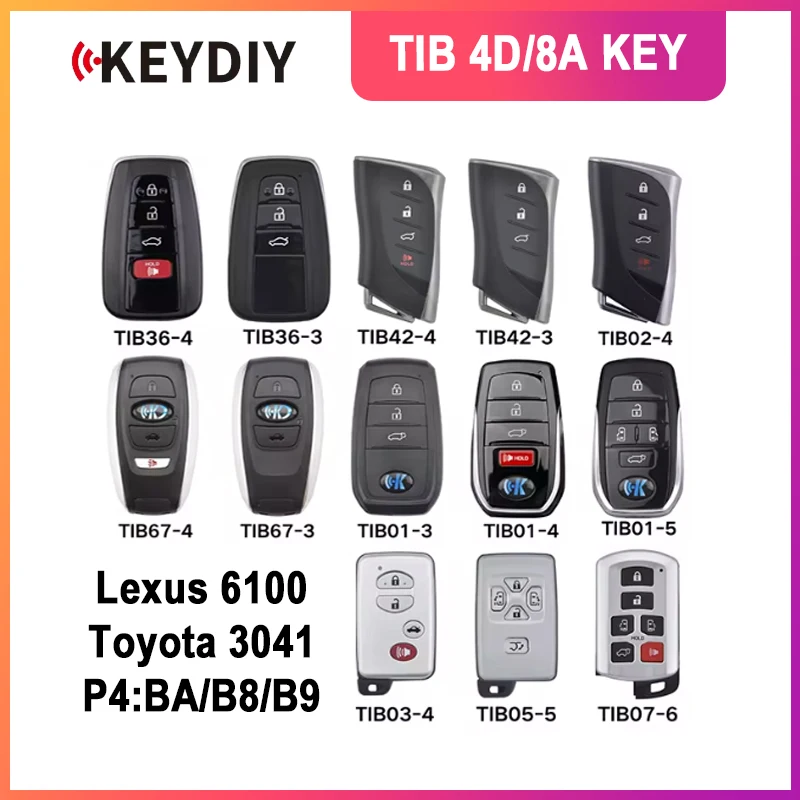 

KeyDiy Smart key 4D8A TIB01-3 TIB01-4 TIB01-5 TIB03-4 TIB36-4 TIB36-3 TIB42-4 TIB42-3 TIB67-4 TIB67-3 TBTDB6100 3041 BAB8B9 KDX4