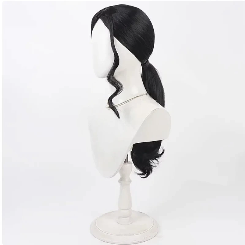 Peluca de Anime Kyoraku Shunsui, pelo sintético largo y rizado para cuero cabelludo medio, pelucas de Cosplay, peluca de fibra resistente al calor