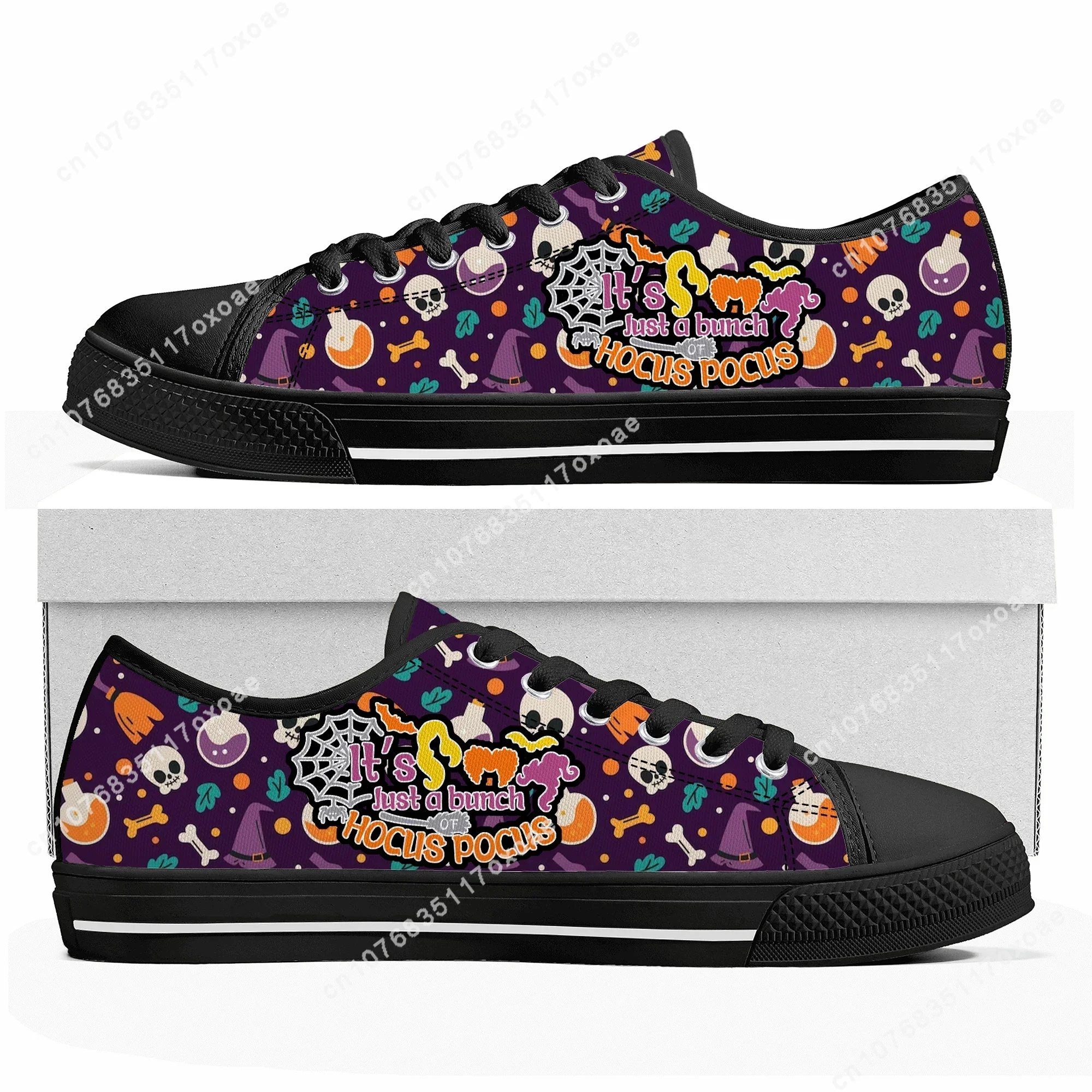 Halloween Low Top Sneakers Mens Womens High Quality Hocus Pocus Sanderson Sisters Canvas Sneaker Shoes Custom Shoe 3