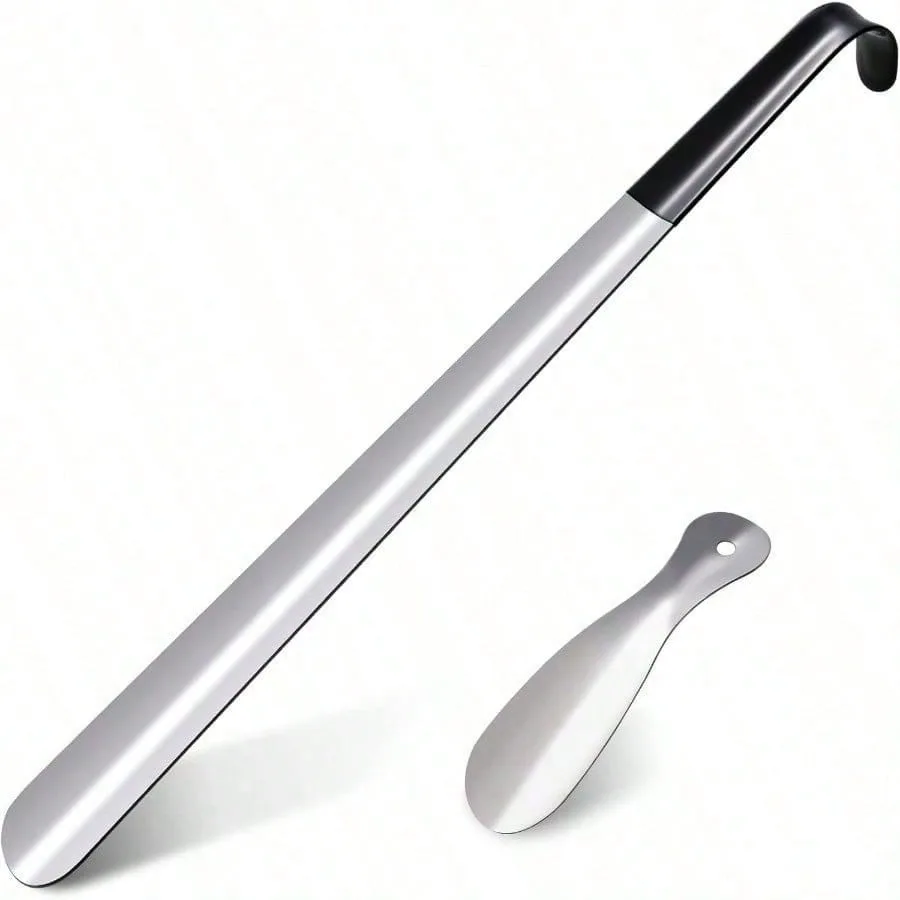 Juego de 2 calzadores de zapatos de mango largo, de 13 y 16 pulgadas, de metal de alta calidad con mango ergonómico, facilita el calzarse.