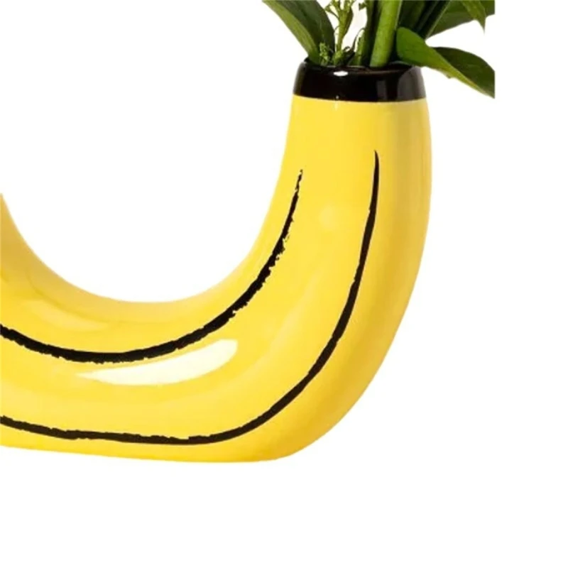 Unique Banana Resins Vases Home Decors for Living Room Dining Table Centerpieces Flower Arrangements Container