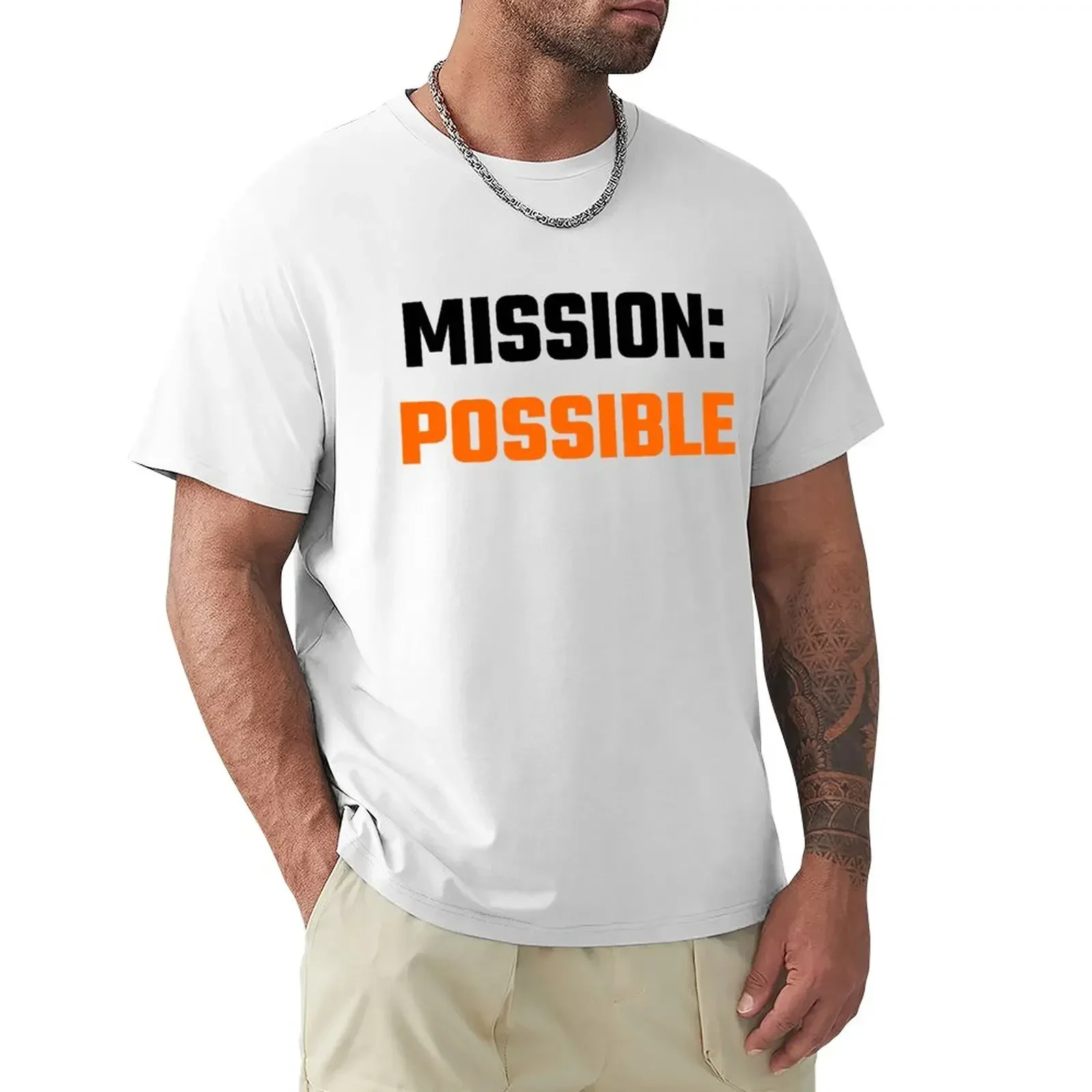 Mission möglich T-Shirt Tier druck für Jungen für einen Jungen Zoll einfache weiße T-Shirts Männer