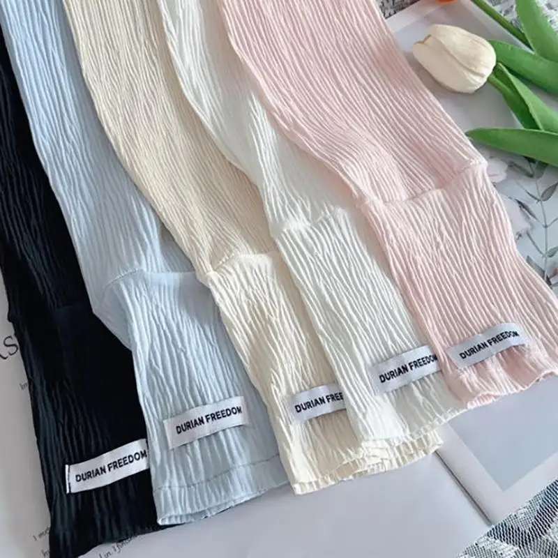 Fashionable Loose Thin Ice Silk Long Sleeves For Women Girls Summer Sunscreen Arm Protector Hand Sleeve Cycling Fingerless Glove view 3