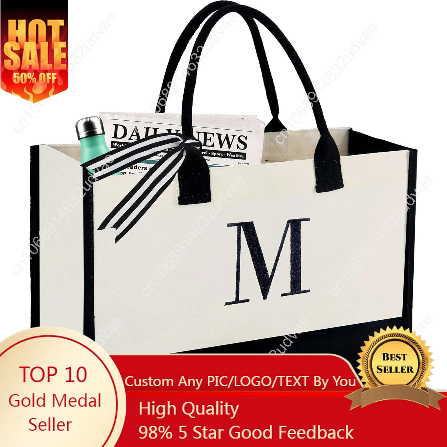 

BeeGreen Personalized-Tote-Bag-for Women Mom Teacher Friends Sister Gift Bags with Comestic Bag