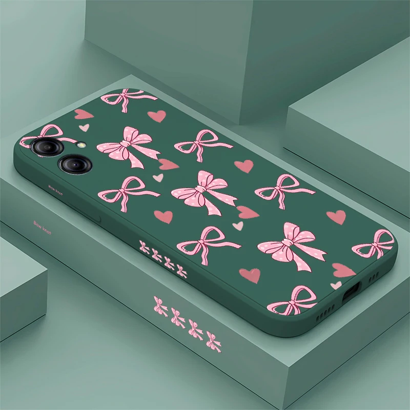 Soft Silicone Phone Case For Samsung Galaxy A73 A53 A33 A42 A32 A22 A12 A23 A13 A72 A52 A52S Shockproof Matte Bow Knots Cover