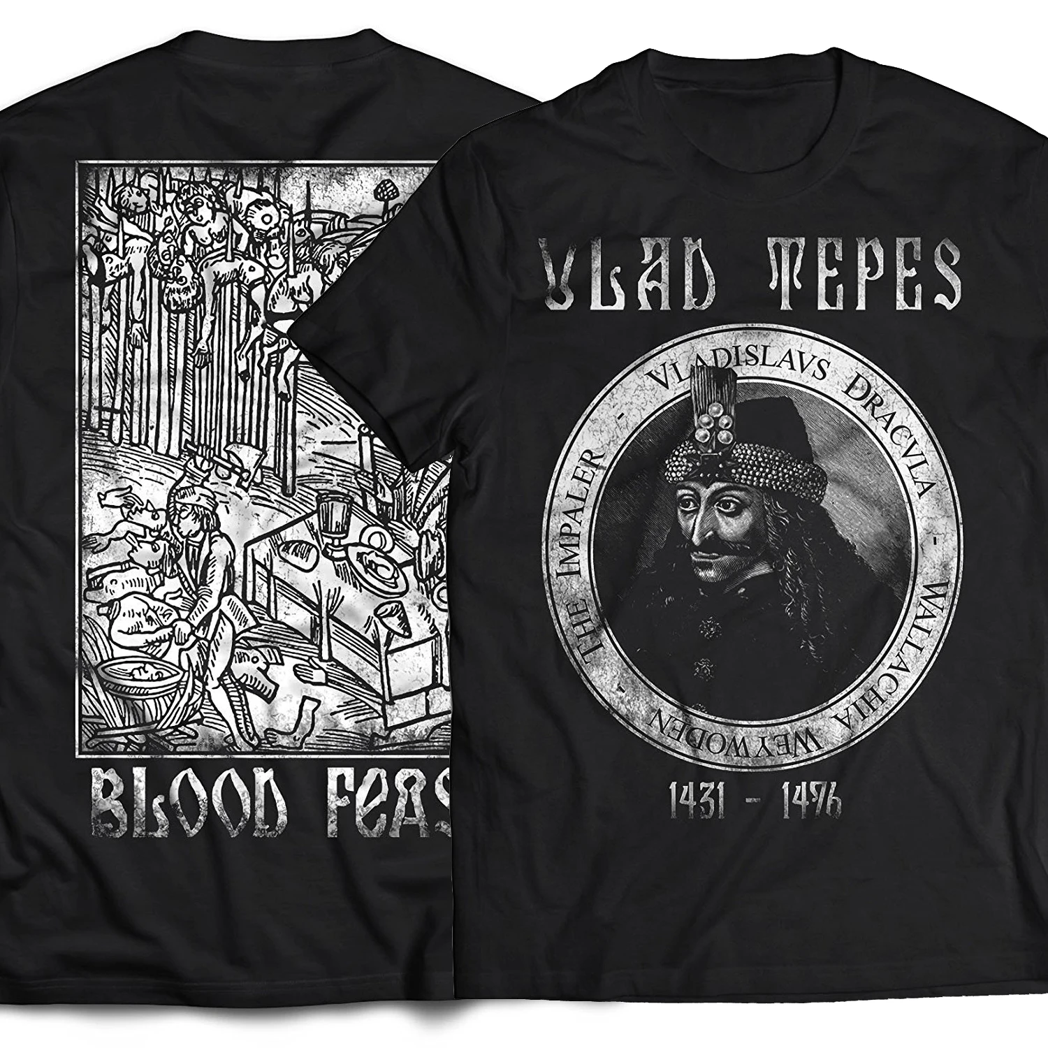Partido de Sangre Vlad Drácula Vampiro. Vlad El Impaler camiseta. Nueva camiseta de algodón de manga corta con cuello redondo, ropa informal, Top para hombre