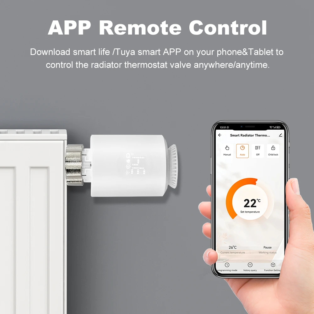 Tuya Zigbee 3.0 Smart Radiator Actuator Valve Thermostat Thermal Head Programmable Temperature Controller For Alexa Google Home