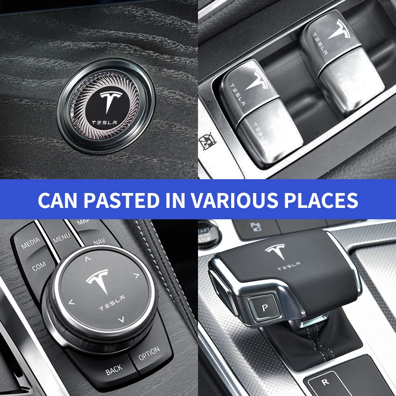 Car Steering Wheel Car Window Switch Knob Sticker Car Styling  For Tesla Model 3 2022 S X Y Style Roadster Invader Coil Mod WYE